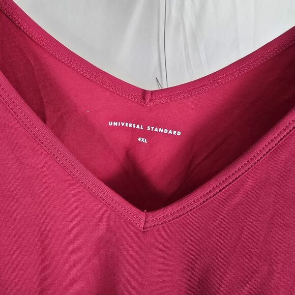 Universal Standard V-Neck Tank Top Pink Pima Cotton Size 4XL NWT - Picture 4 of 7